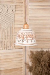 Pendul Deco Republic Radacini - Laleaua alba E27 1x60W ceramica autentica Corund 