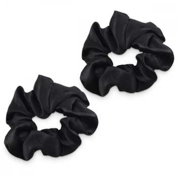 Set 2 Elastice pentru par din 100 matase elastica Navaris Negru 50258.02.01 