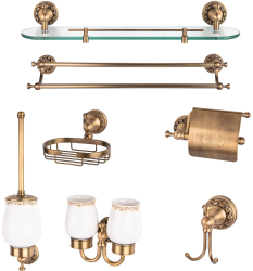 Set sapte piese accesorii baie bronz antichizat 