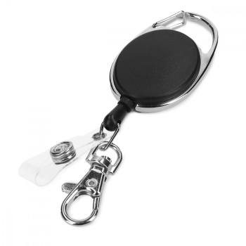 Breloc extensibil cu suport ID negru 45057.01 