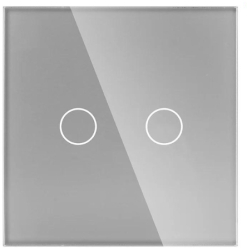 Intrerupator inteligent Gri cu touch Wi-Fi fara nul 2 canal RF sticla securizata Tuya Life Smart compatibil Amazon Alexa 