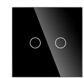 Intrerupator inteligent Negru cu touch Wi-Fi fara nul 2 canal RF sticla securizata Tuya Life Smart compatibil Amazon Alexa 