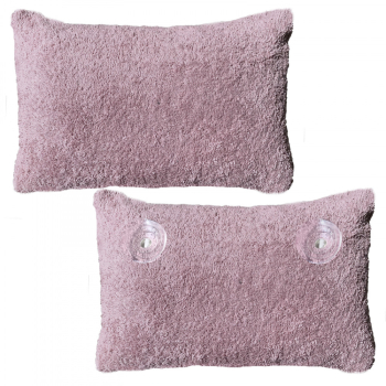 Perna de baie cu 2 ventuze si husa detasabila Homelevel 30 x 20 cm Roz Bumbac / Poliester 54971.10