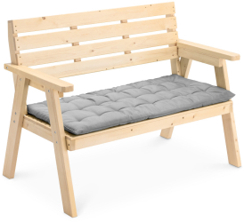 Perna pentru banca Jemidi 120 x 40 cm Gri Poliester / Bumbac 55177.25