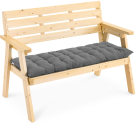 Perna pentru banca Jemidi 120 x 40 cm Gri Poliester / Bumbac 55177.73 