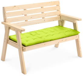Perna pentru banca Jemidi 120 x 40 cm Verde Poliester / Bumbac 55177.07