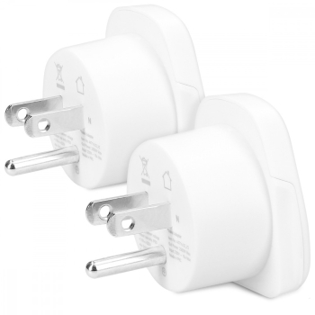 Set 2 Adaptoare de calatorie tip B pentru SUA Kwmobile Alb Plastic 44716.02 