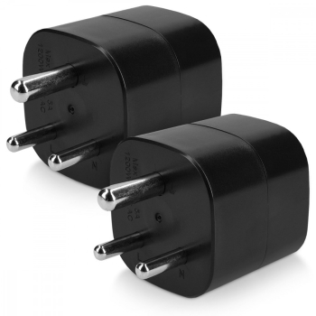 Set 2 Adaptoare de calatorie tip D pentru India Kwmobile Negru Plastic 45147.01