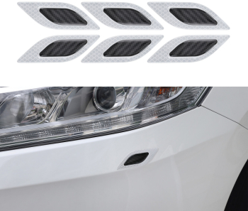 Set 6 Autocolante reflectorizante pentru bara auto Kwmobile Negru/Gri ABS 55799.01 