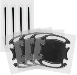 Set 8 Autocolante reflectorizante pentru maner usa auto Kwmobile Negru/Gri ABS 54690.01
