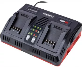 Incarcator dublu pentru acumulator rapid 2x20V Worcraft 