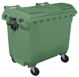 Tomberon gunoi KlaussTech eurocontainer cu capac polietilena verde 660 litri