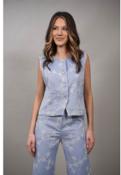 VESTA IN STIL FORMAL CU NASTURI CAPRI S Baby Blue 