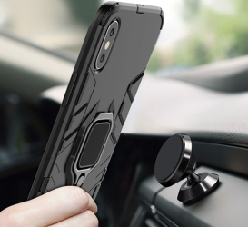 Husa cu Inel Protectie Armura Hua P40 Pro Negru 