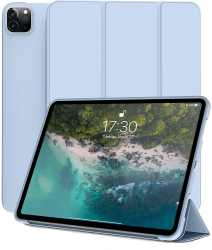 Husa Ultra Slim pt. Apple iPad Pro 13 M4 2024 Silicon TPU Smart Cover cu Suport - Baby Blue