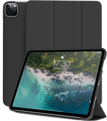 Husa Ultra Slim pt. Apple iPad Pro 13 M4 2024 Silicon TPU Smart Cover cu Suport - Negru 