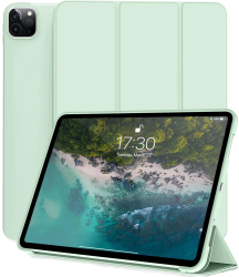 Husa Ultra Slim pt. Apple iPad Pro 13 M4 2024 Silicon TPU Smart Cover cu Suport - Verde Menta 
