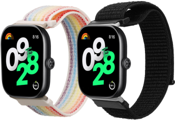 Set 2 Curele Kwmobile pentru Xiaomi Redmi Watch 4 / Band 8 Pro Negru/Multicolor Nylon KWM000025BE001C 