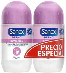 Set Deodorant roll-on cu protectie de lunga durata Sanex Dermo Invisible 2 x 50 ml 