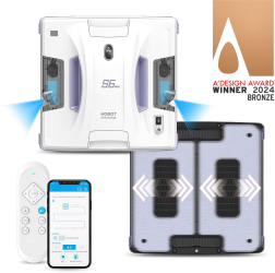 HOBOT S6 Pro - Robot curatare geamuri cu 2 pulverizatoare Patentat mopuri cu vibratii duble Aplicatie mobila UPS incorporat 