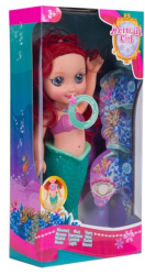 Papusa Ariel Printesa Marii muzica si coada cu lumina multicolor 36 cm 3 ani+ 