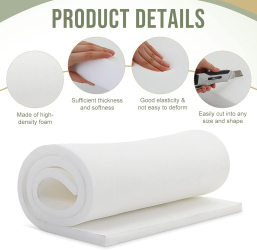 Burete dens pentru tapiterie Poliuretan 200x100cm grosime 5 cm ideal pentru aplicatii tapiterie scaune banchete tablii de pat saltele 