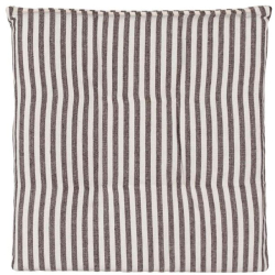 Perna cu dungi pentru scaun cu doua fete 38x38x4 cm patrata maro cu bej 