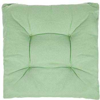 Perna verde pentru scaun cu doua fete bumbac 40x40x5 cm patrata 