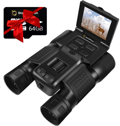 Binoclu Digital Profesional de Vanatoare StartONTeam Zoom 12X Ecran LCD 2.4& Camera Video 2.5K 8X 48MP fotografii HD Negru 