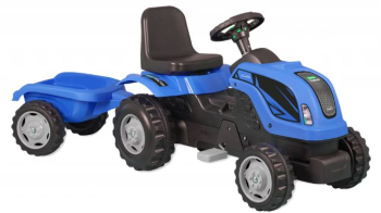 Tractor cu pedale si remorca Micromax MMX Blue
