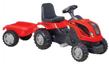 Tractor cu pedale si remorca Micromax MMX Red 