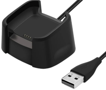 Cablu de incarcare magnetic Plug 4 pini compatibil cu smartwatch Fitbit Versa 1 Versa Lite Negru 