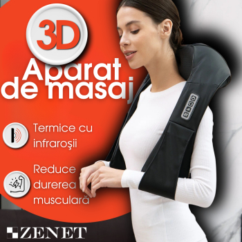 Aparat masaj cervical lombar picioare functie de incalzire prin infrarosu - ZENET-758 