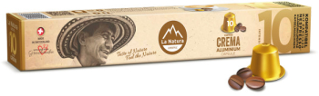 Capsule cafea La Natura Lifestyle Crema Coffee x 10 buc vegane intensitate 10 compatibile Nespresso 