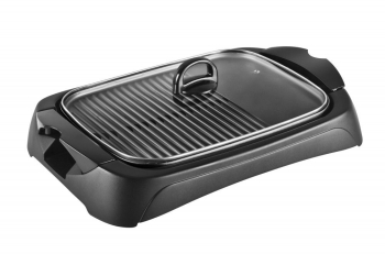 Gratar Electric Cu Capac Putere De 2000 W Suprafata Grill Si Neteda Termostat Reglabil Tava De Scrugere 5 Trepte De Temperatura 40 X 30 