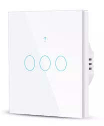 Intrerupator Smart cu Touch Rovo FN3C 3 canale Sticla Securizata Tuya Life Smart RF 433MHz Alexa si Google Assistant fara nul