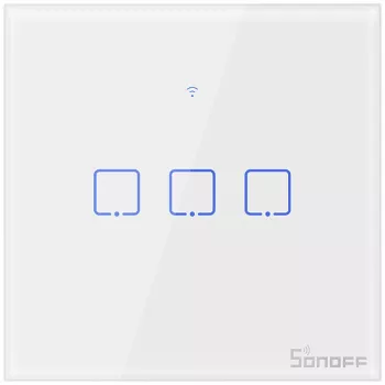 Intrerupator Smart cu Touch Wifi + RF 433 Sonoff T1 EU TX 3 canale 