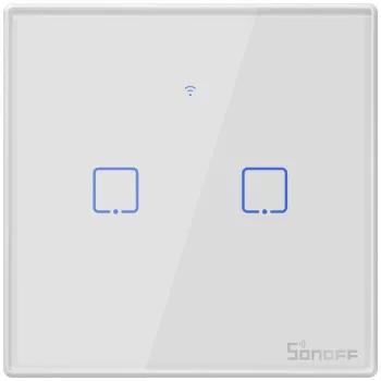 Intrerupator Smart cu Touch WiFi + RF 433 Sonoff T2 EU TX 2 canale