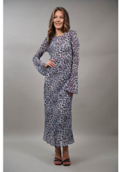 ROCHIE LUNGA CU MANECI ANIMAL PRINT VIVACE NEALLY S Albastru