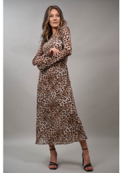 ROCHIE LUNGA CU MANECI ANIMAL PRINT VIVACE NEALLY M Maro