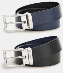Curea din piele Guess Adjustable & Revesible Belt BM7545 105 Negru/Albastru 