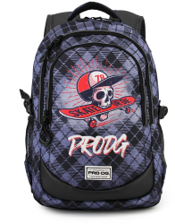 Ghiozdan PRODG Skull Gray Running HS 1.2 30 X 44 X 17 cm 30 X 44 X 17 cm Baieti Neechipat Multicolor Liceu 