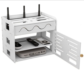 Raft Suport Router Wireless Seezesol Solution&trade pentru mascare fire si echipamente WI-FI 31x27x21.5 cm Trei compartimente posibilita 