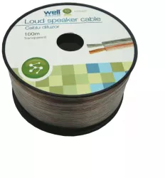 Cablu difuzor transparent 2x0.35mm CCA Well LSP-CCA0.35TT-100-WL 