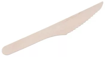 Cutit de unica folosinta ecologic lemn set 100 buc 16 cm 