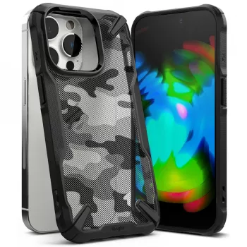 Husa pentru iPhone 14 Pro - Ringke Fusion X Design - Camo Black 
