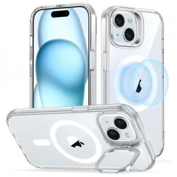 Husa pentru iPhone 15 - ESR Classic Hybrid HaloLock Kickstand - Clear 