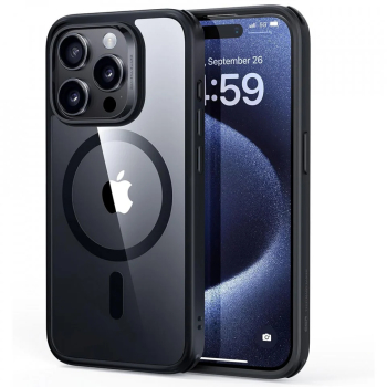 Husa pentru iPhone 15 Pro Max - ESR Classic Hybrid HaloLock - Clear Black 