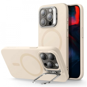 Husa pentru iPhone 15 Pro Max - ESR Cloud Soft HaloLock Kickstand - Light Tan 