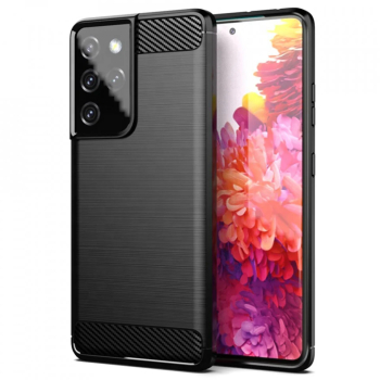 Husa pentru Samsung Galaxy S21 Ultra 5G - Techsuit Carbon Silicone - Black 